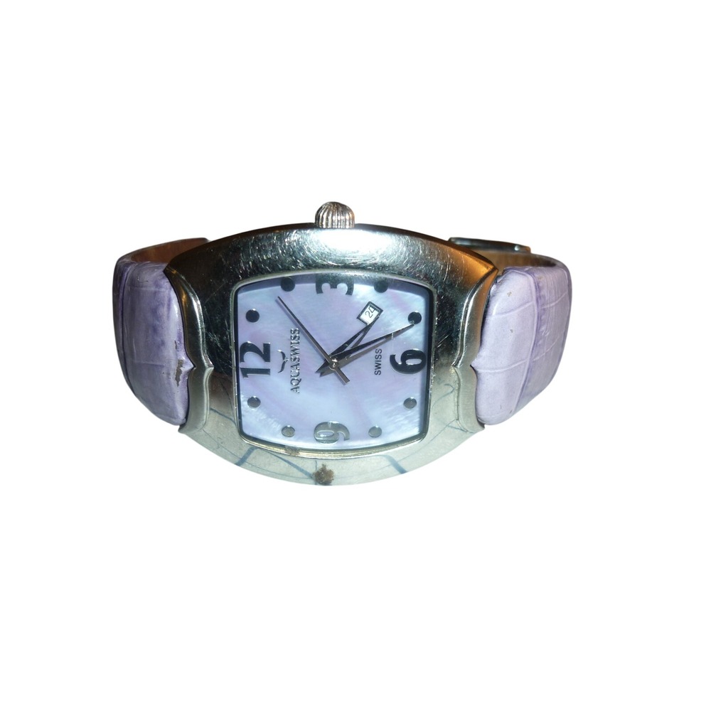 Aquaswiss 80G0191 Watch Mother‎ of Pearl Dial Lavender Leather Swiss New Battery